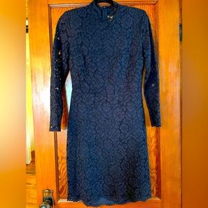 Navy Lace open back dress sz 10 although fits like a sz 6